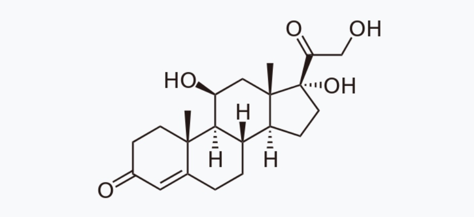 ساختار شیمیایی هیدروکورتیزون (Hydrocortisone)