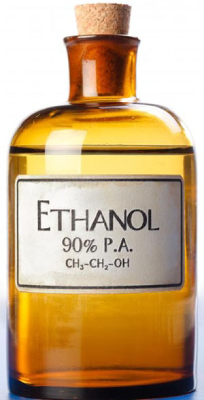 بطری حاوی اتانول