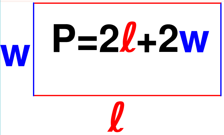 فرمول محیط یک مستطیل: <span class=