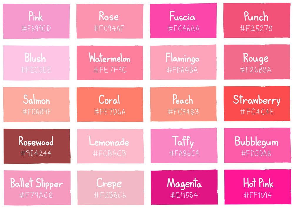 طیف رنگی رنگ صورتی