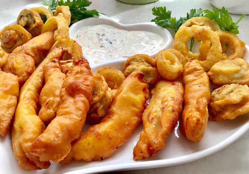جوجه چینی به همراه پیاز و قارچ سوخاری