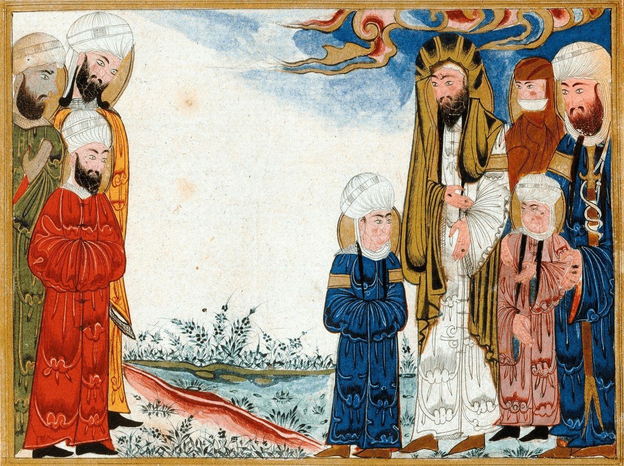 <strong>نقاشی در مورد رویداد مباهله، آثار الباقیة بیرونی</strong>
