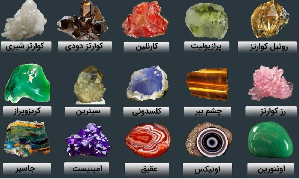 انواع مهم سنگ‌های کوارتز