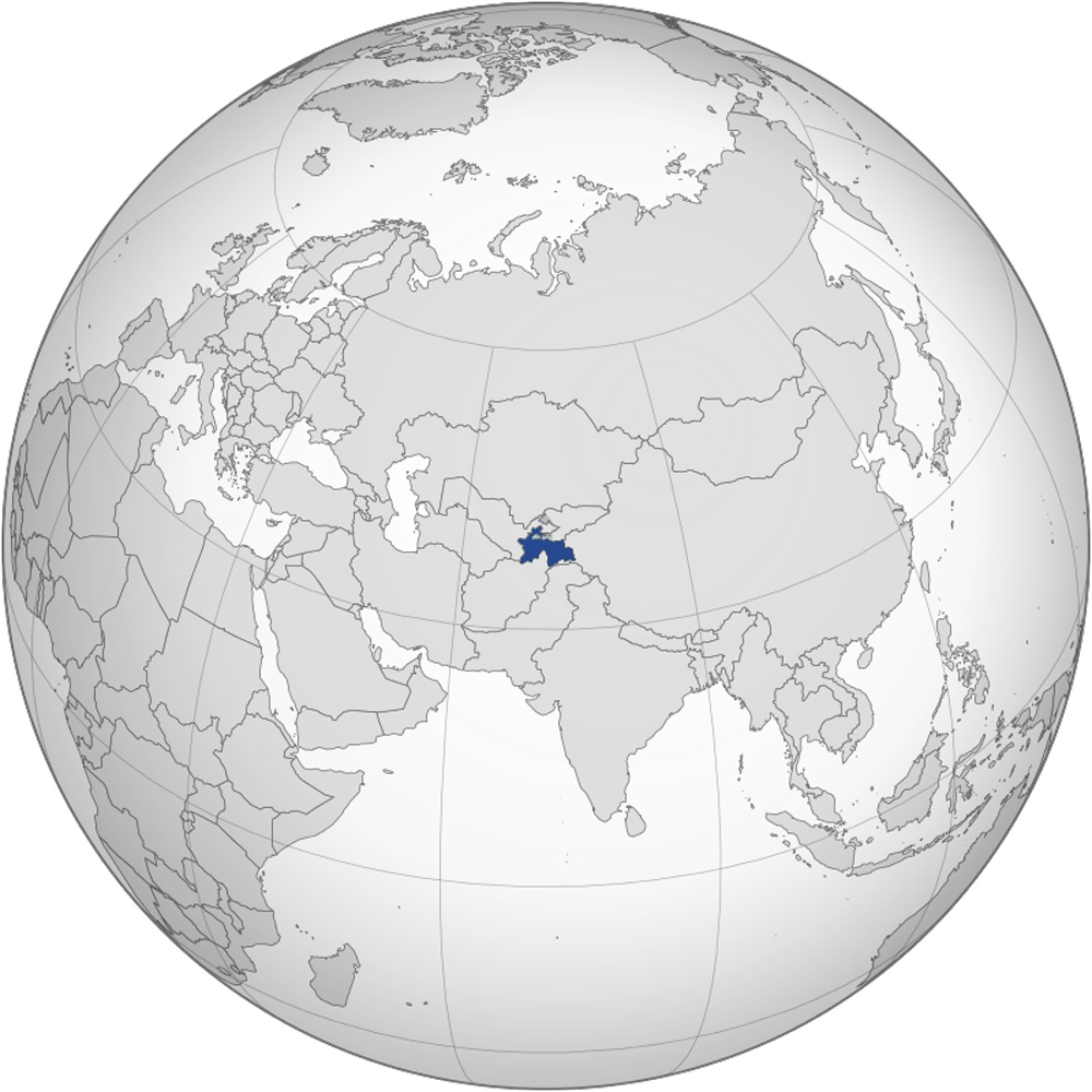 <strong>نقشه کشور تاجیکستان (کروی)</strong>