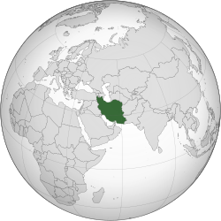 نقشه جغرافیای کشور ایران بر روی کره زمین