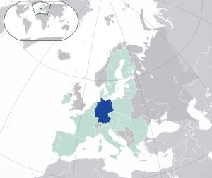 نقشه کشور آلمان بر روی کره زمین