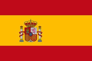 پرچم ملی کشور اسپانیا به همراه نماد کشور اسپانیا بر روی آن