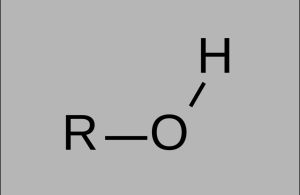 گروه عاملی یک مولکول الکل. اتم کربن می‌تواند به کربن‌های دیگر یا به اتم‌های هیدروژن دیگر متصل باشد.