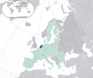 نقشه کشور هلند روی کره زمین