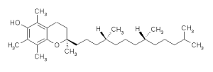 ساختار شیمیایی عمومی توکترینول‌ها: خانواده ویتامین E شامل چهار توکترینول (آلفا، بتا، گاما، دلتا) است.