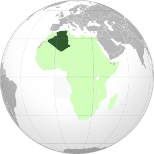نقشه الجزایر روی کره