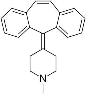 فرمول مولکولی Cyproheptadine با فرمول شیمیایی (C21H21N)