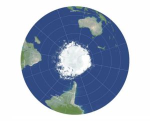 نیم‌کره جنوبی زمین به مرکزیت نقطه قطب جنوب
