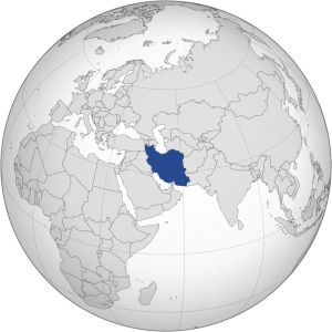 نقشه ایران بر روی کره زمین