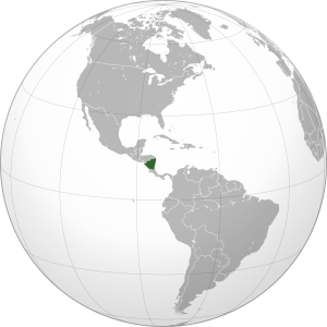 موقعیت نیکاراگوئه در قاره آمریکا